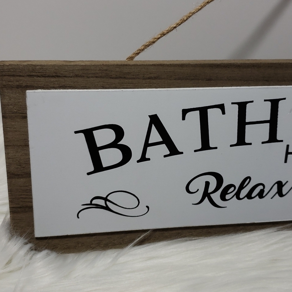 Always Home Bath House Sign Farmhouse Decor NWOT - Picture 6 of 12
